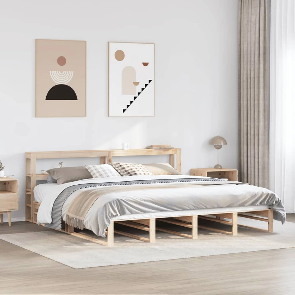 Lovos rėmas be čiužinio, 200x200cm, pušies medienos masyvas