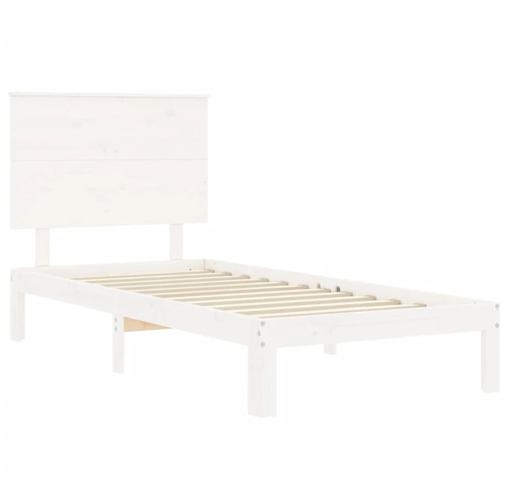 Lovos rėmas be čiužinio, baltas, 100x200cm, pušies masyvas
