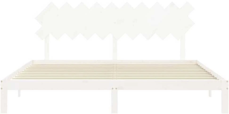 Lovos rėmas be čiužinio, baltas, 200x200cm, pušies masyvas