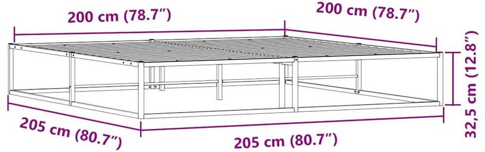 Lovos rėmas be čiužinio, baltas, 200x200cm, metalas