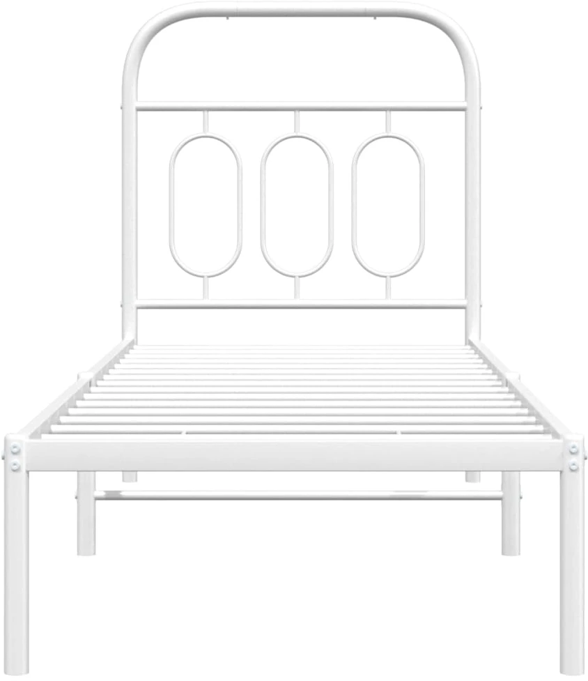 Lovos rėmas be čiužinio, baltas, 75x190cm, metalas