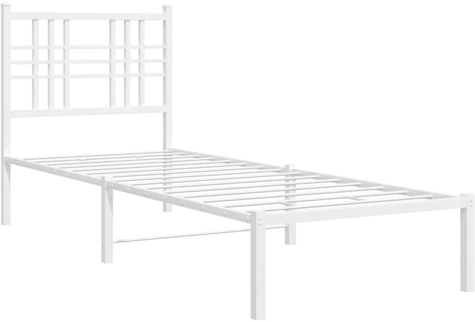 Lovos rėmas be čiužinio, baltas, 75x190cm, metalas