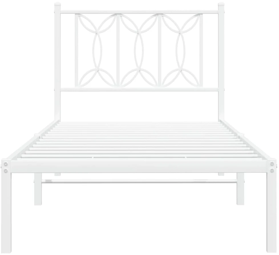 Lovos rėmas be čiužinio, baltas, 75x190cm, metalas