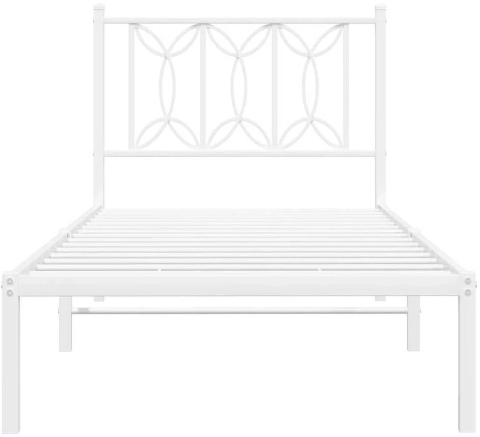 Lovos rėmas be čiužinio, baltas, 75x190cm, metalas