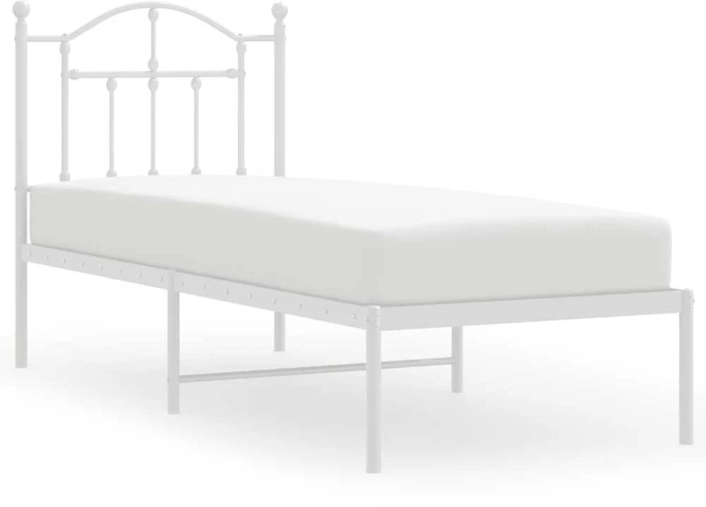 Lovos rėmas be čiužinio, baltas, 75x190cm, metalas