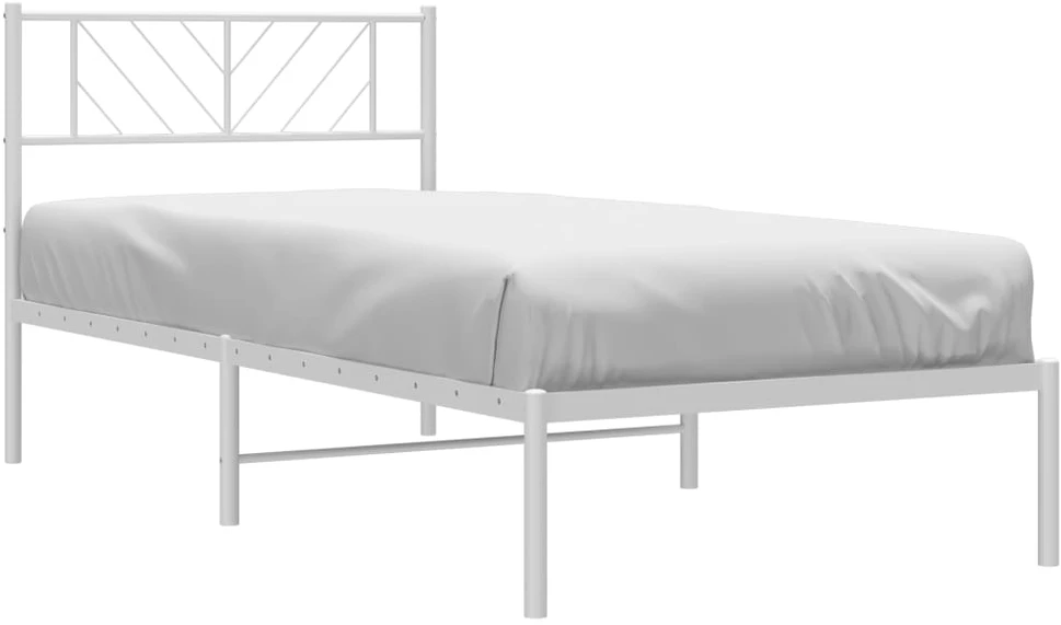 Lovos rėmas be čiužinio, baltas, 75x190cm, metalas