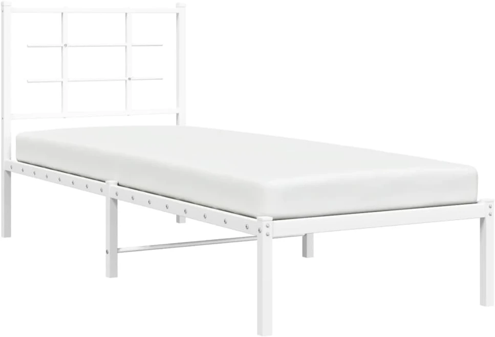 Lovos rėmas be čiužinio, baltas, 75x190cm, metalas