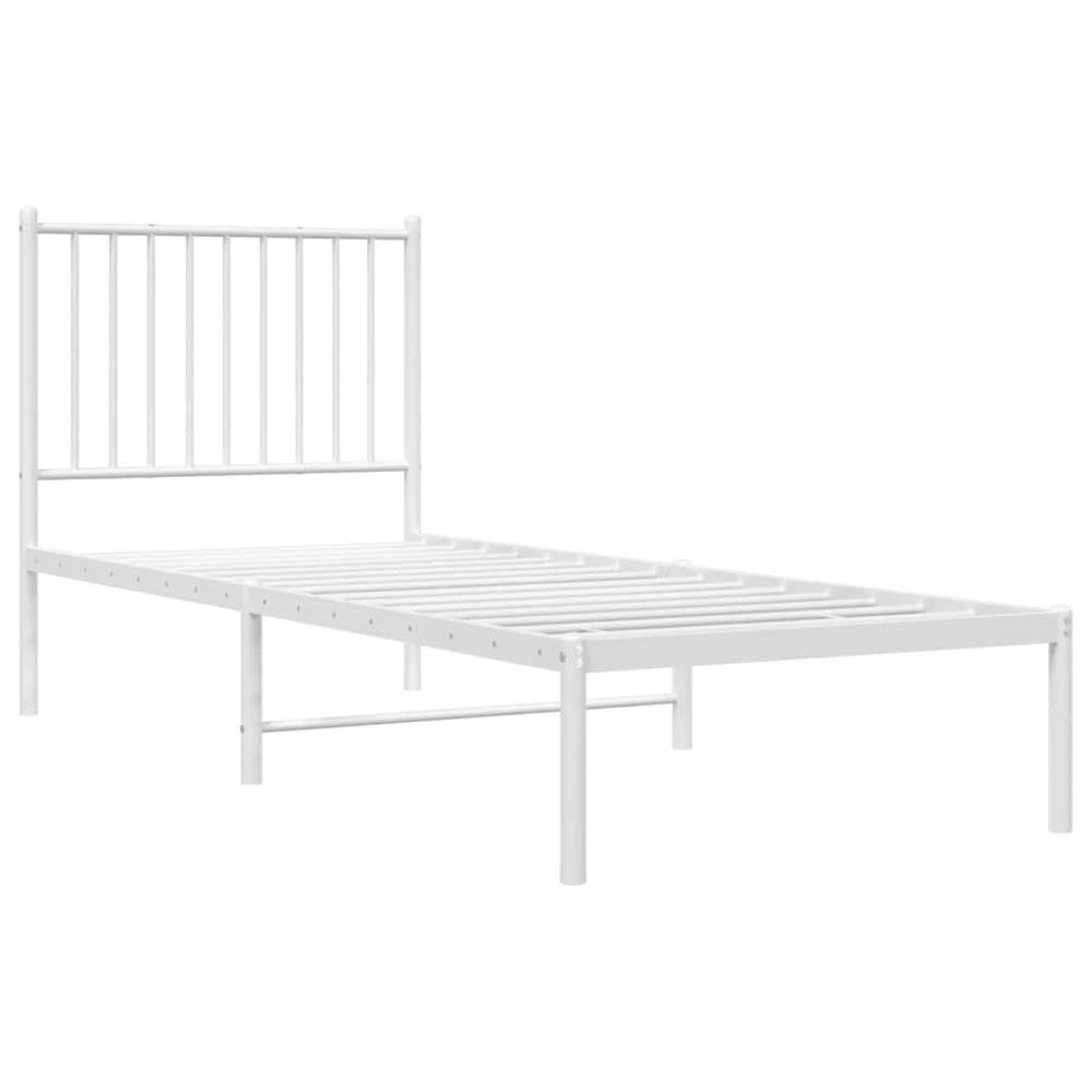 Lovos rėmas be čiužinio, baltas, 75x190cm, metalas