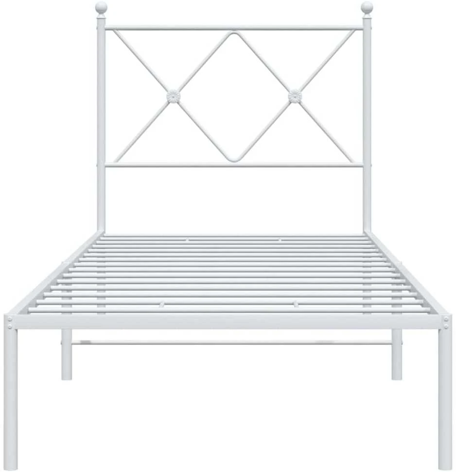 Lovos rėmas be čiužinio, baltas, 75x190cm, metalas