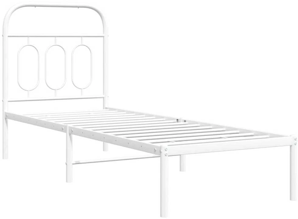 Lovos rėmas be čiužinio, baltas, 75x190cm, metalas