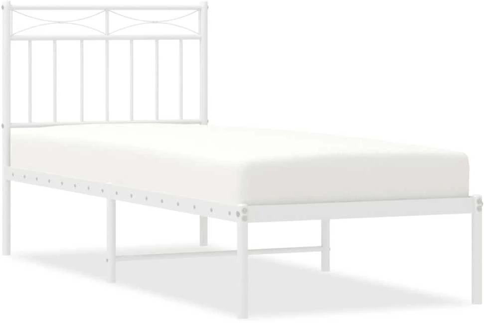 Lovos rėmas be čiužinio, baltas, 75x190cm, metalas