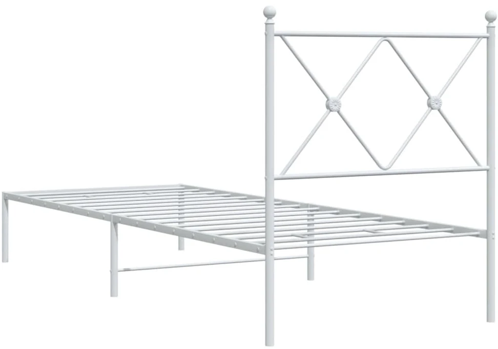 Lovos rėmas be čiužinio, baltas, 75x190cm, metalas