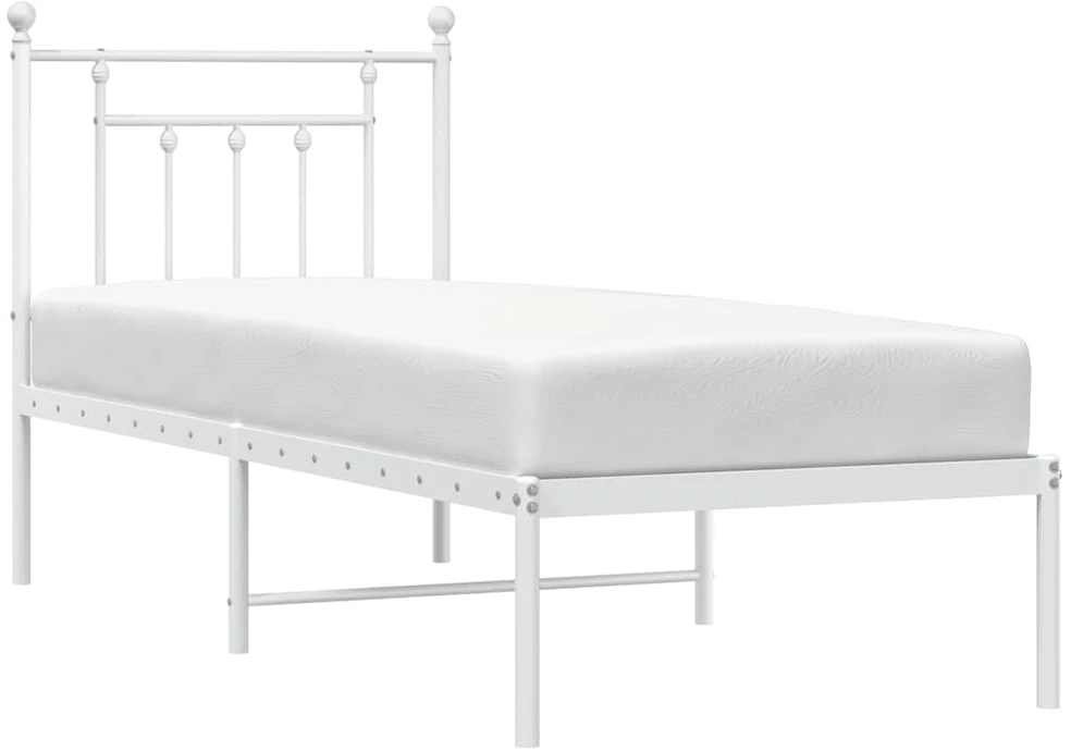 Lovos rėmas be čiužinio, baltas, 75x190cm, metalas