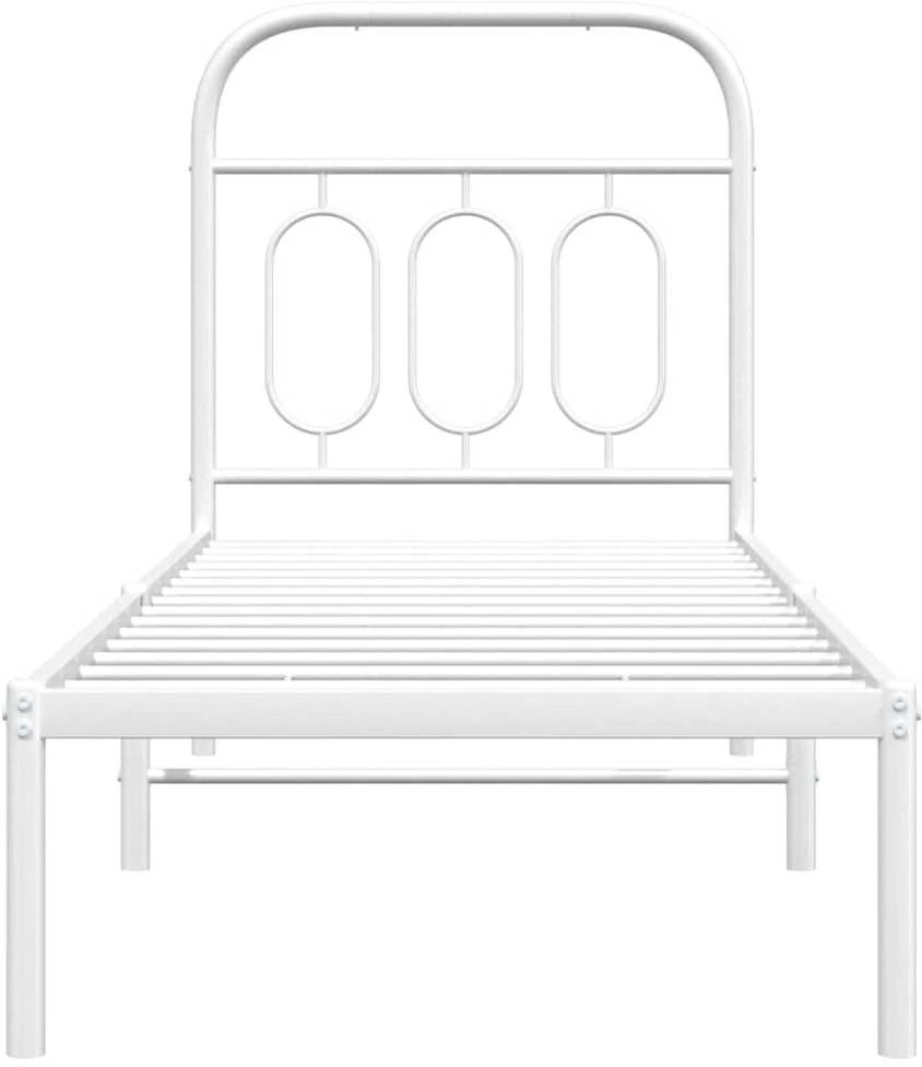 Lovos rėmas be čiužinio, baltas, 75x190cm, metalas