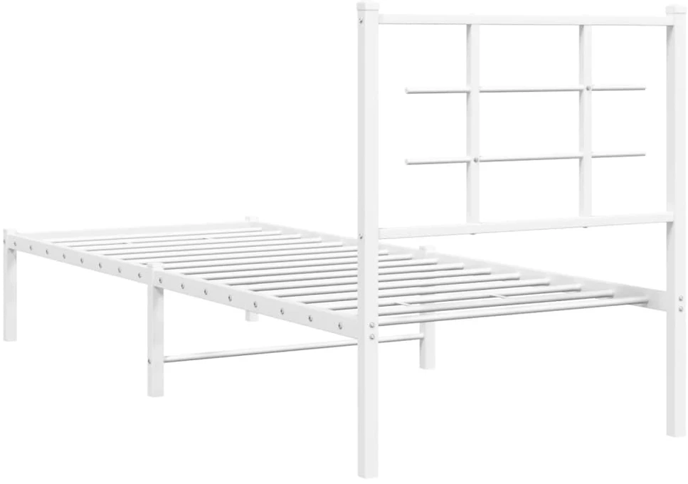 Lovos rėmas be čiužinio, baltas, 75x190cm, metalas