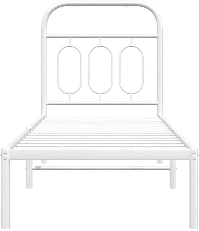 Lovos rėmas be čiužinio, baltas, 75x190cm, metalas
