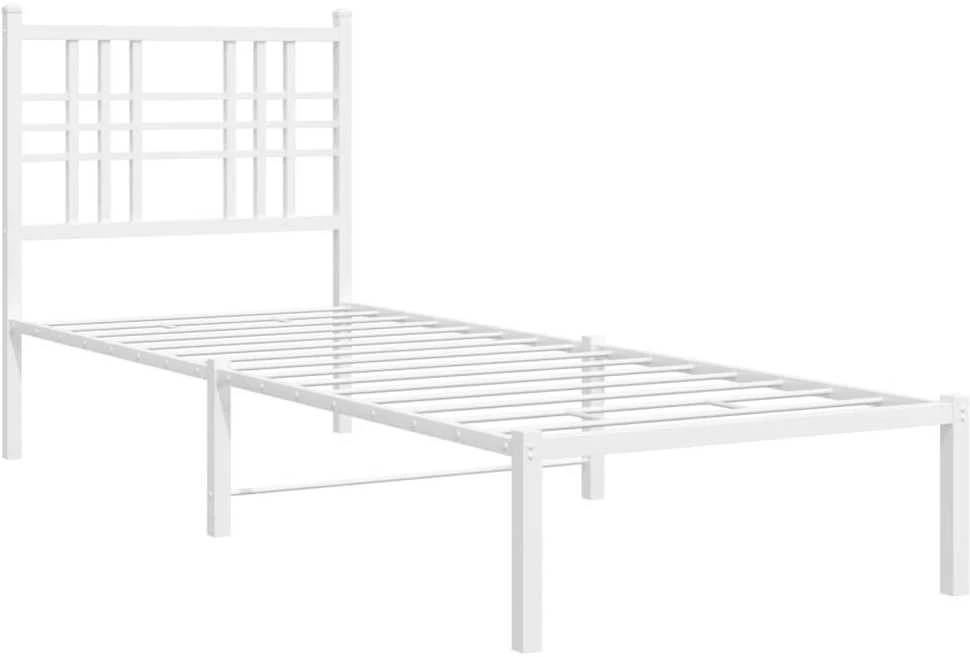 Lovos rėmas be čiužinio, baltas, 75x190cm, metalas