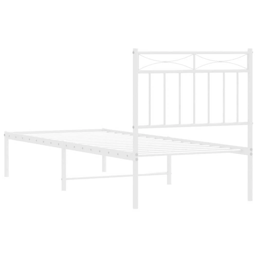 Lovos rėmas be čiužinio, baltas, 75x190cm, metalas