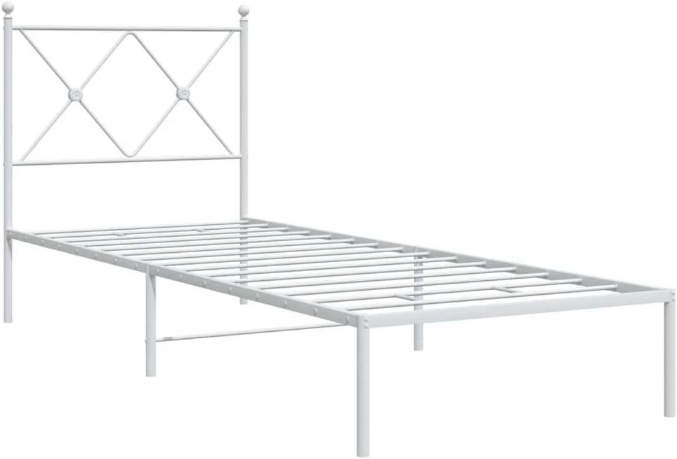 Lovos rėmas be čiužinio, baltas, 75x190cm, metalas