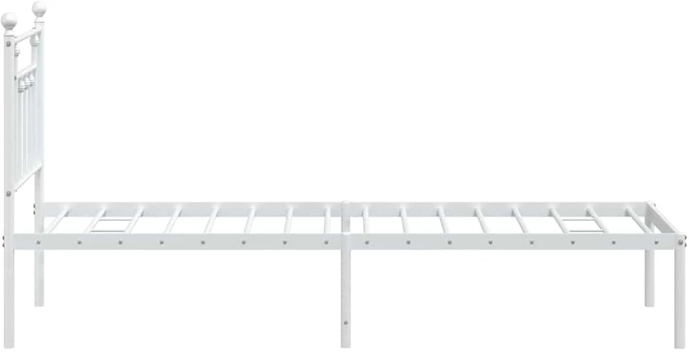 Lovos rėmas be čiužinio, baltas, 75x190cm, metalas