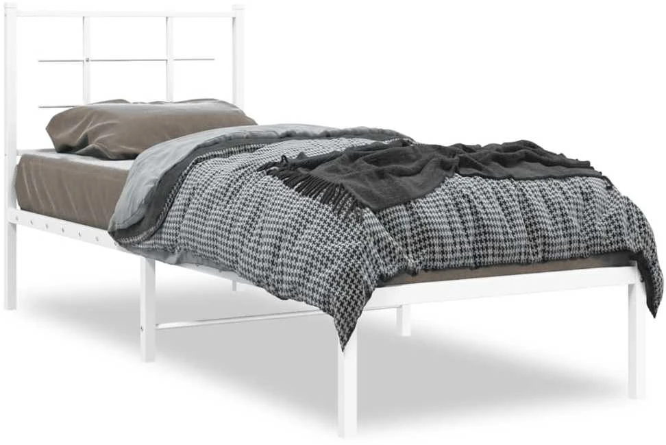 Lovos rėmas be čiužinio, baltas, 75x190cm, metalas