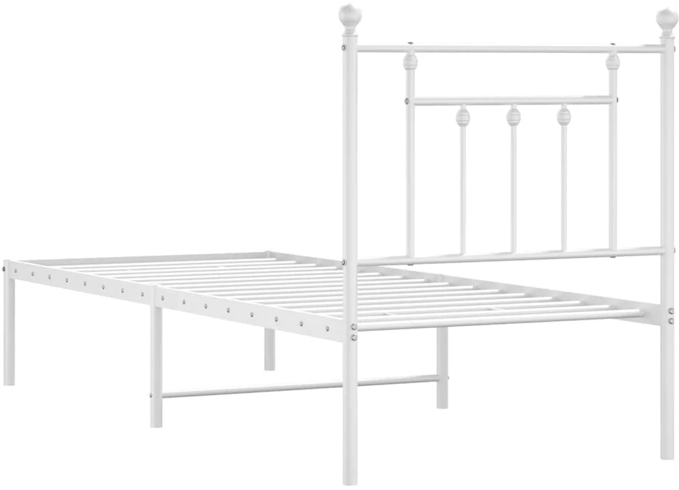 Lovos rėmas be čiužinio, baltas, 75x190cm, metalas