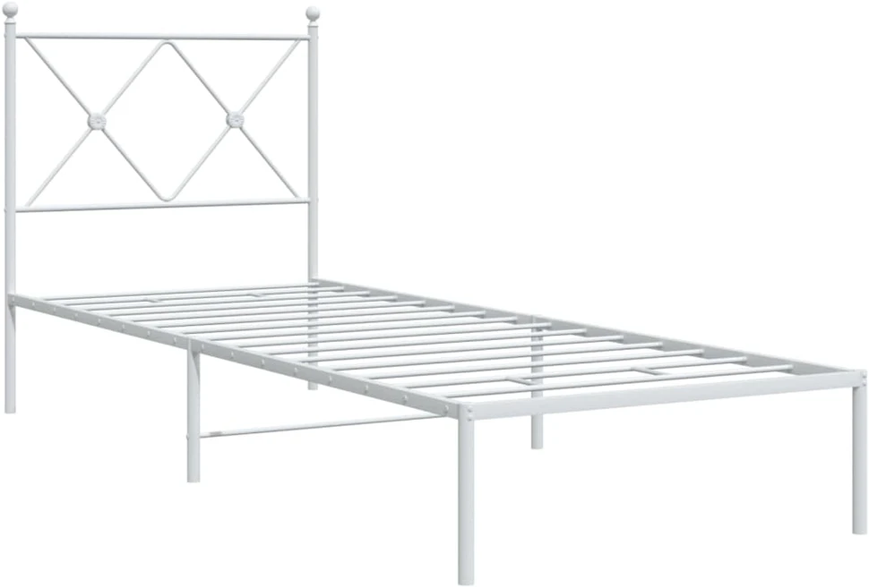 Lovos rėmas be čiužinio, baltas, 75x190cm, metalas