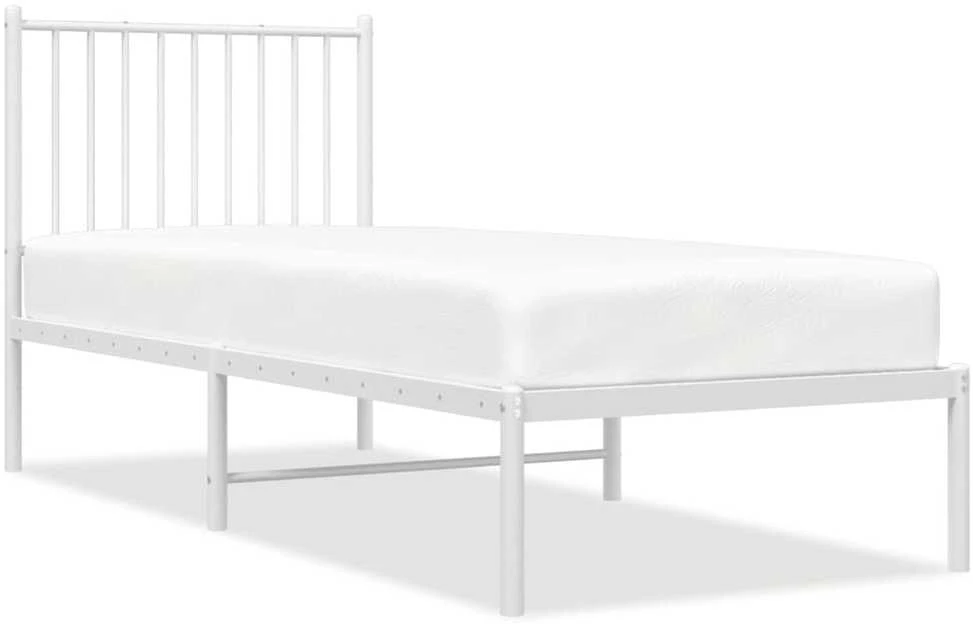 Lovos rėmas be čiužinio, baltas, 75x190cm, metalas