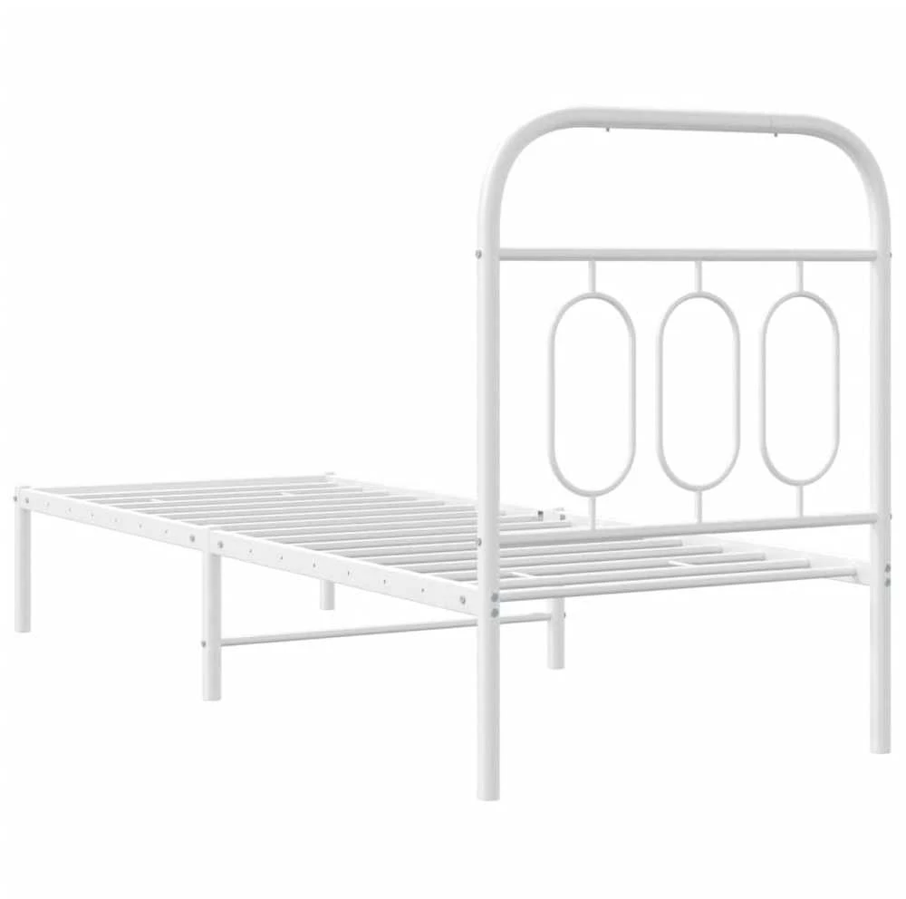 Lovos rėmas be čiužinio, baltas, 75x190cm, metalas