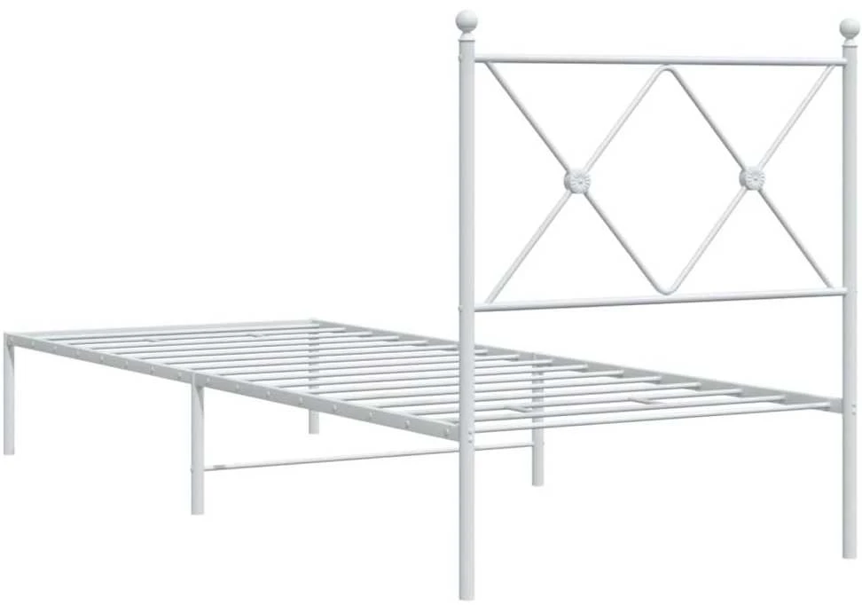 Lovos rėmas be čiužinio, baltas, 75x190cm, metalas