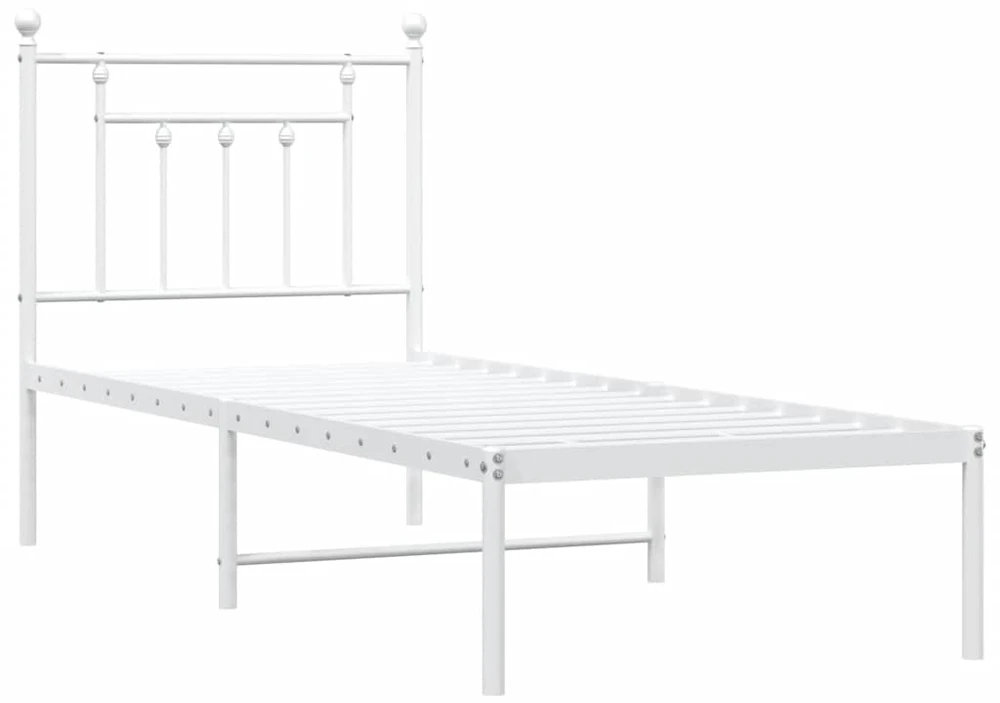 Lovos rėmas be čiužinio, baltas, 75x190cm, metalas