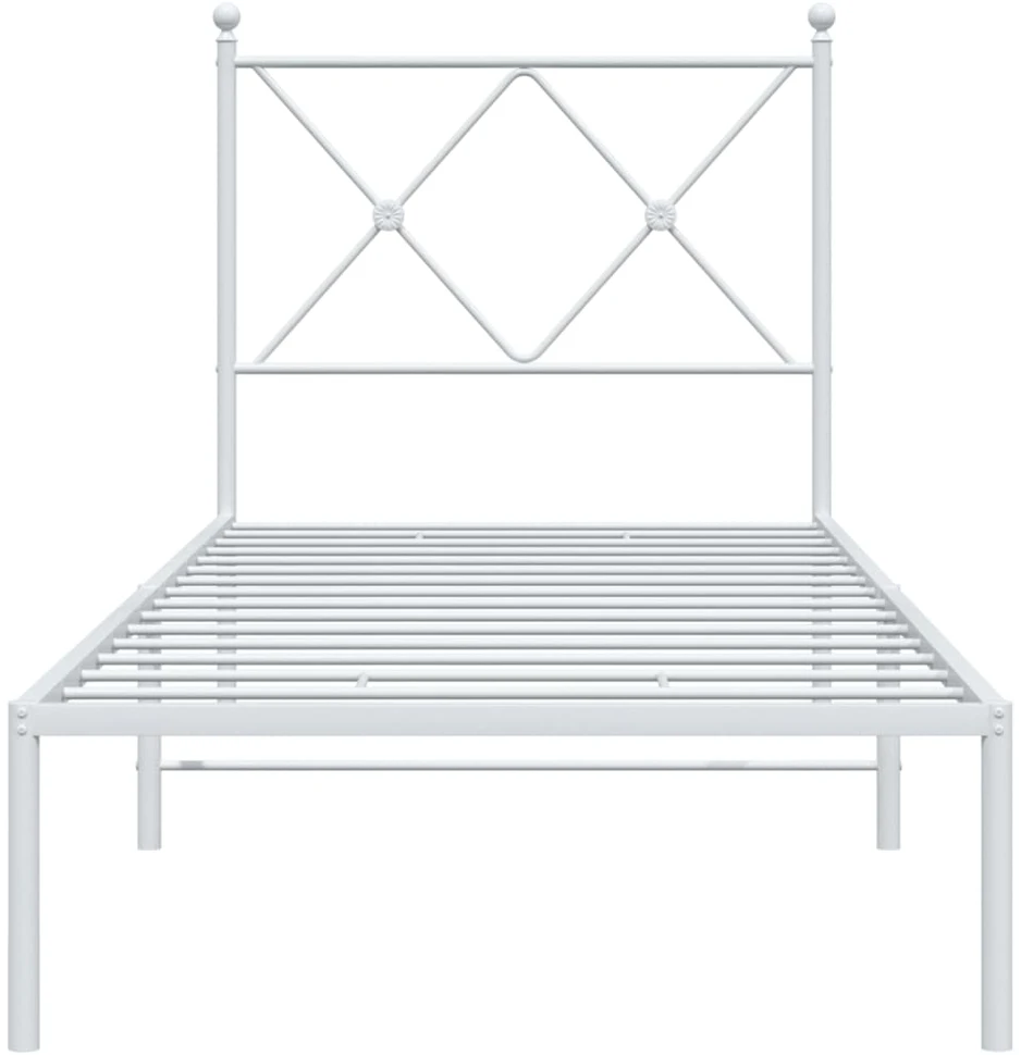 Lovos rėmas be čiužinio, baltas, 75x190cm, metalas