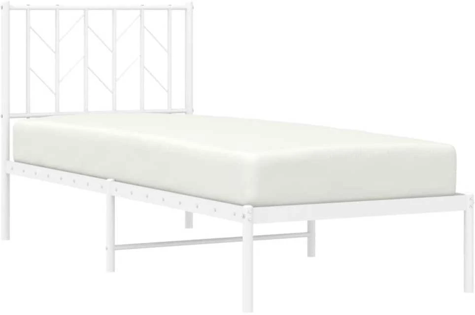 Lovos rėmas be čiužinio, baltas, 75x190cm, metalas