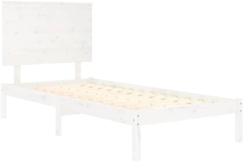 Lovos rėmas be čiužinio, baltas, 90x200cm, pušies masyvas
