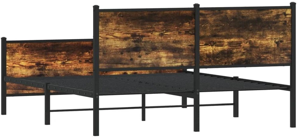 Lovos rėmas be čiužinio, dūminio ąžuolo, 160x200cm, metalas