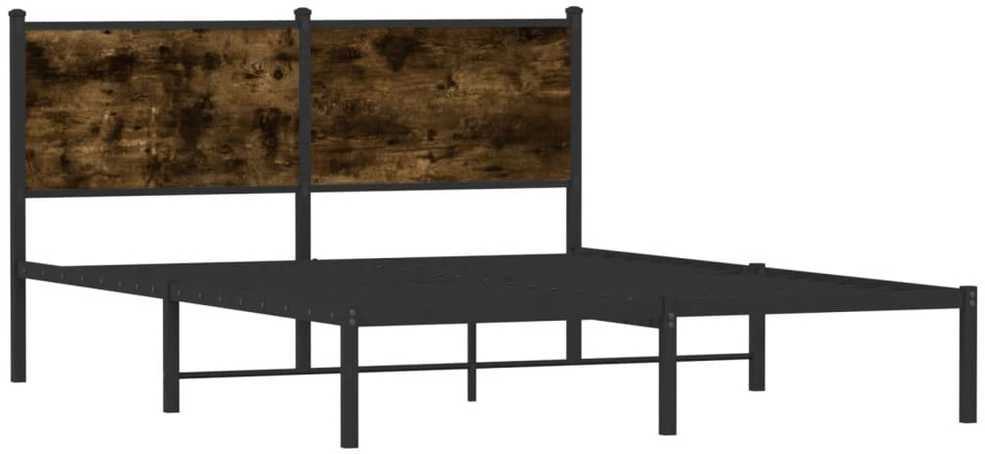 Lovos rėmas be čiužinio, dūminio ąžuolo, 140x190cm, metalas