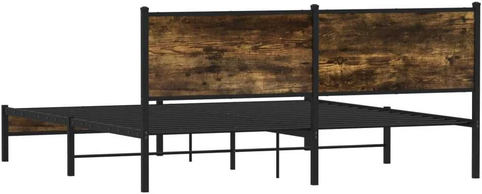 Lovos rėmas be čiužinio, dūminio ąžuolo, 180x200cm, metalas