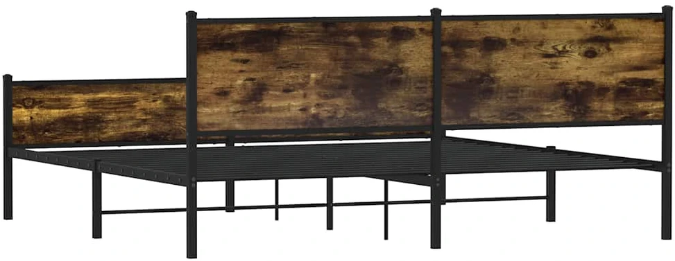 Lovos rėmas be čiužinio, dūminio ąžuolo, 200x200cm, metalas
