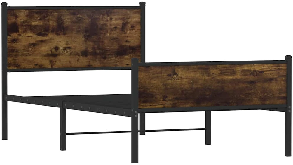 Lova Lovos rėmas be čiužinio, dūminio ąžuolo, 107x203cm, metalas