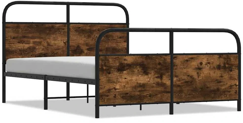 Lovos rėmas be čiužinio, dūminio ąžuolo, 140x190cm, metalas