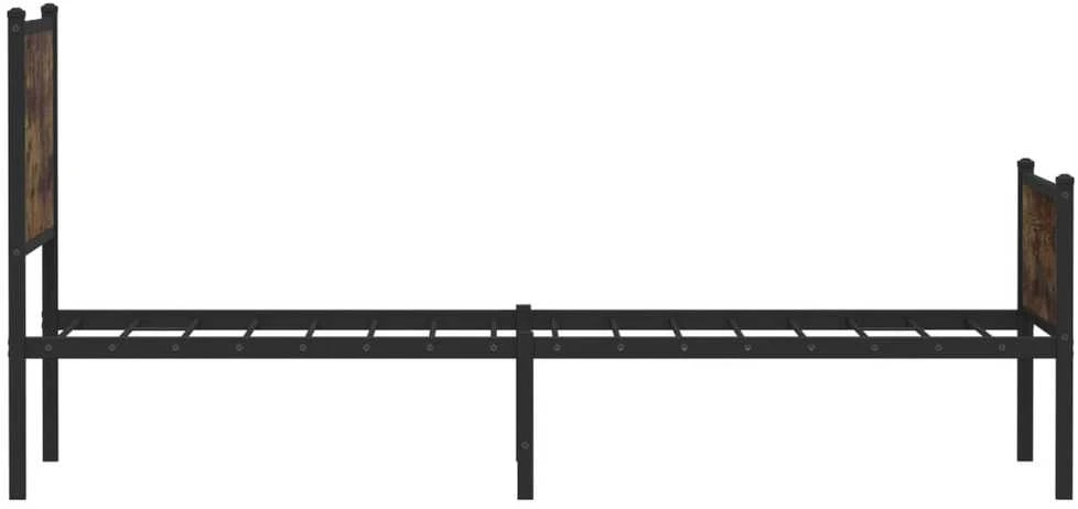 Lovos rėmas be čiužinio, dūminio ąžuolo, 75x190cm, metalas