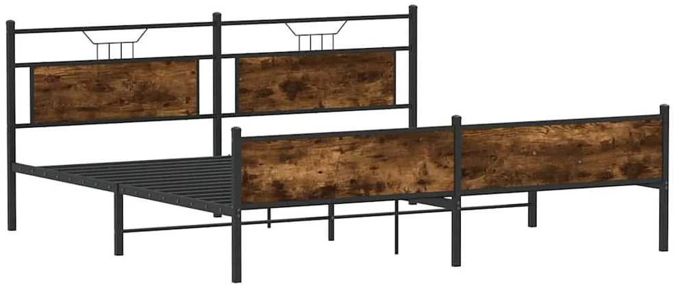 Lovos rėmas be čiužinio, dūminio ąžuolo, 200x200cm, metalas