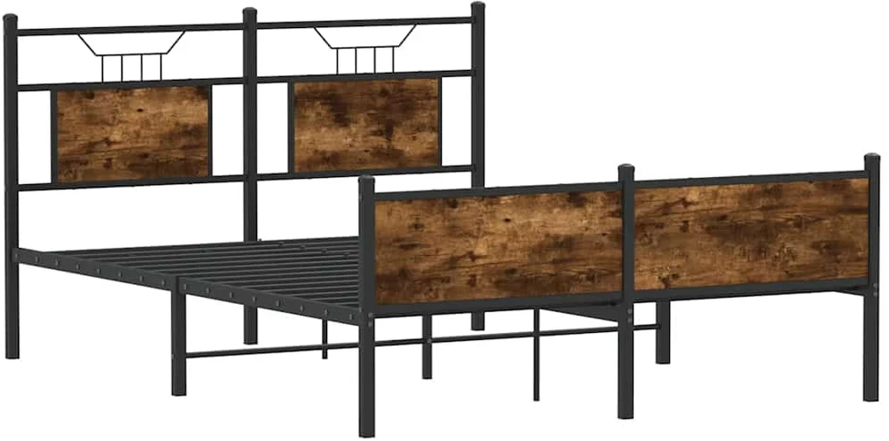 Lovos rėmas be čiužinio, dūminio ąžuolo, 150x200cm, mediena