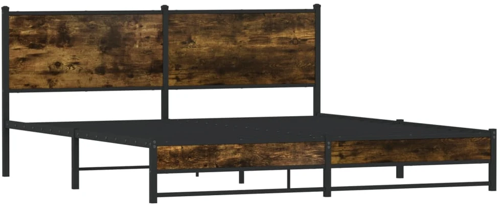 Lova Lovos rėmas be čiužinio, dūminio ąžuolo, 183x213cm, metalas