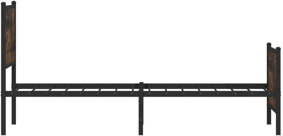 Lovos rėmas be čiužinio, dūminio ąžuolo, 90x200cm, metalas