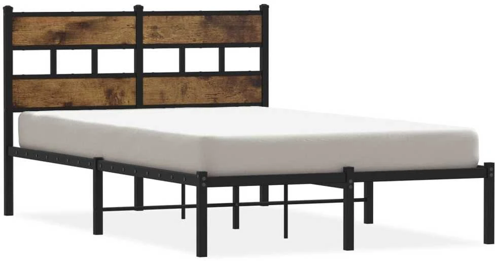 Lovos rėmas be čiužinio, dūminio ąžuolo, 120x200cm, metalas