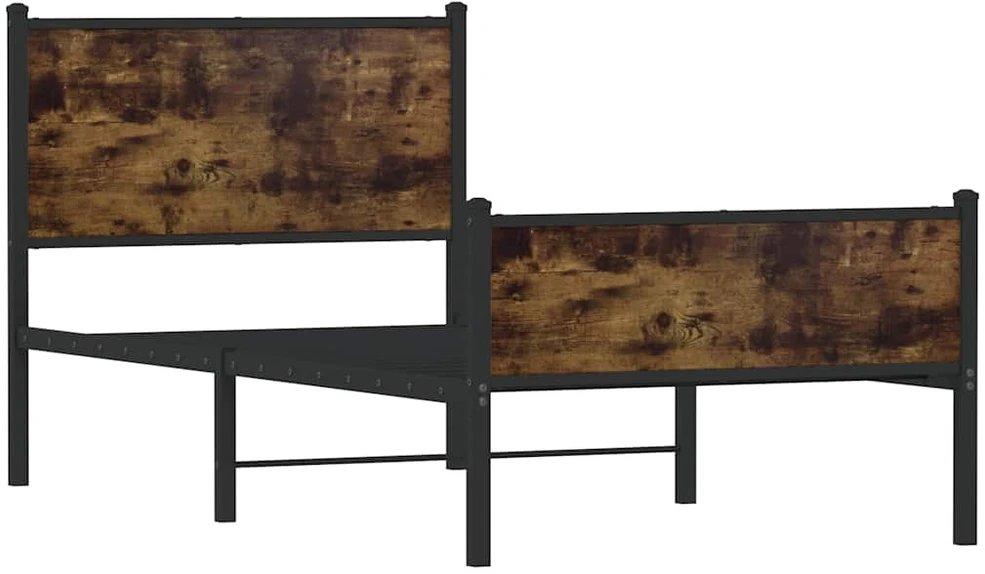 Lovos rėmas be čiužinio, dūminio ąžuolo, 75x190cm, metalas