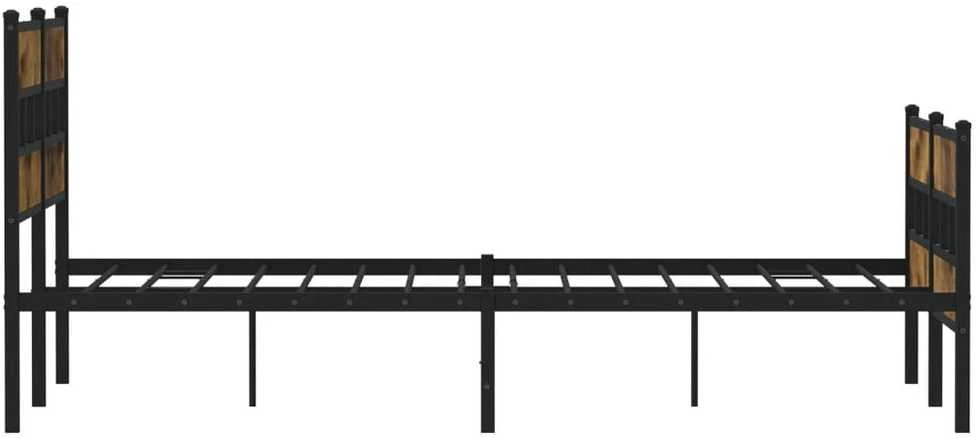 Lovos rėmas be čiužinio, dūminio ąžuolo, 150x200cm, metalas