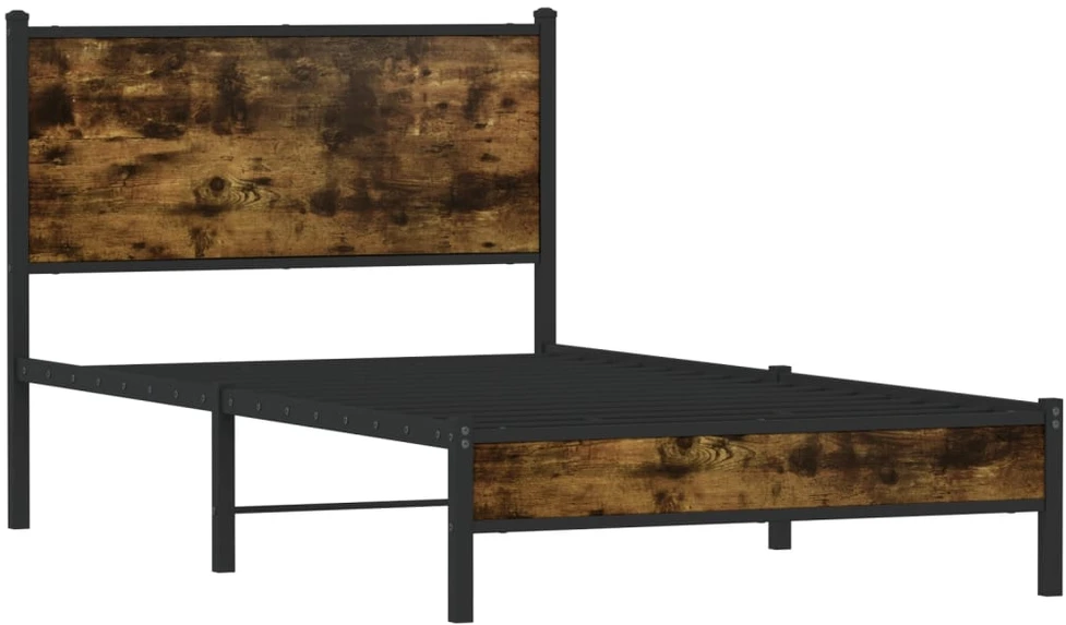 Lova Lovos rėmas be čiužinio, dūminio ąžuolo, 107x203cm, metalas