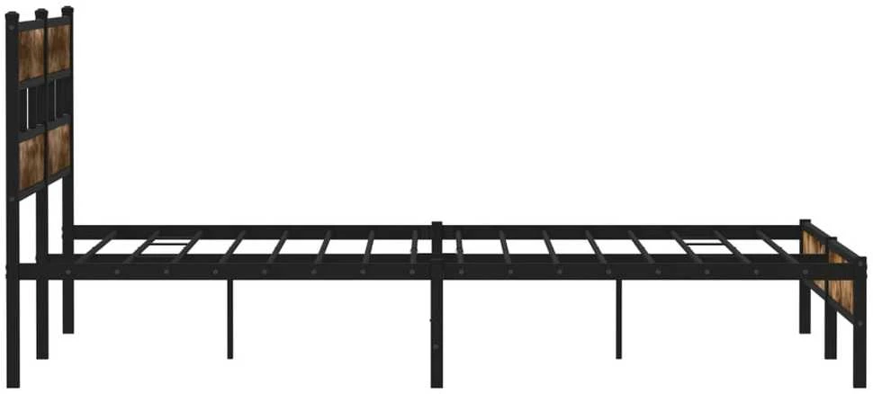 Lovos rėmas be čiužinio, dūminio ąžuolo, 200x200cm, metalas